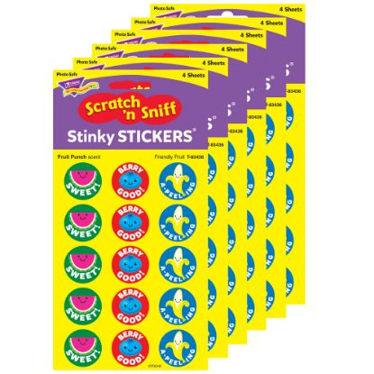 Picture of Trend Stinky Stickers, 1in, Friendly Fruit/Fruit Punch, 60 Stickers Per Pack, Set Of 6 Packs