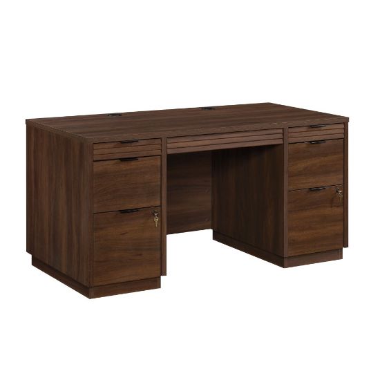 Picture of Sauder Palo Alto 60inW Commercial Double-Pedestal Computer Desk, Spiced Mahogany