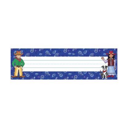 Picture of Barker Creek Single-Sided Desk Tags/Bulletin Board Signs, 12in x 3 1/2in, Western, Pre-K To Grade 6, Pack Of 36