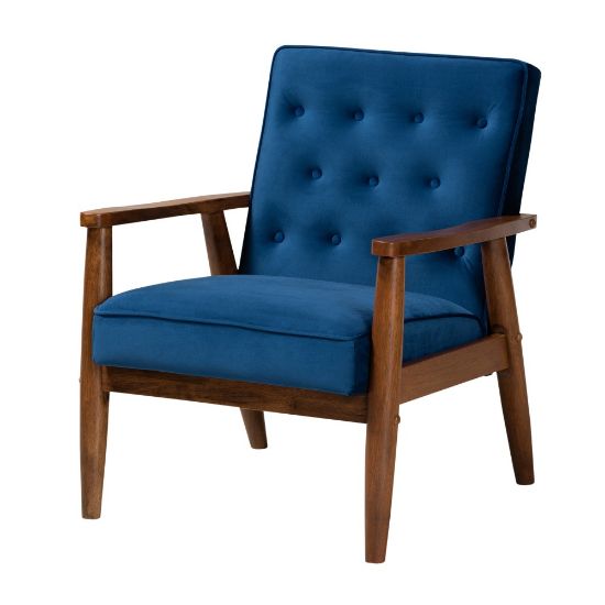 Picture of Baxton Studio 9938 Lounge Chair, Navy Blue