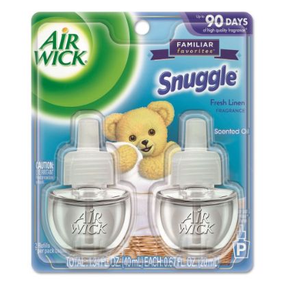 Picture of Air Wick Snuggle Scented Oil Warmer Refill, 0.67 Oz, Fresh Linen, 2 Refills Per Pack, Carton Of 3 Packs