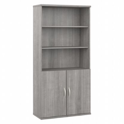 Picture of Bush Business Furniture Hybrid 73inH 5-Shelf Bookcase With Doors, Platinum Gray, Standard Delivery