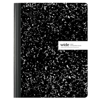 Picture of Office Depot Brand Composition Books, 7-1/2in x 9-3/4in, Wide Ruled, 100 Sheets, Black/White, Pack Of 12 Notebooks