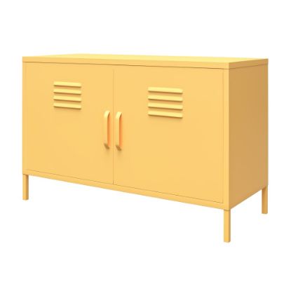 Picture of Ameriwood Home Cache 2-Door Metal Locker Accent Cabinet, 25-1/4inH x 39-3/8inW x 15-3/4inD, Yellow