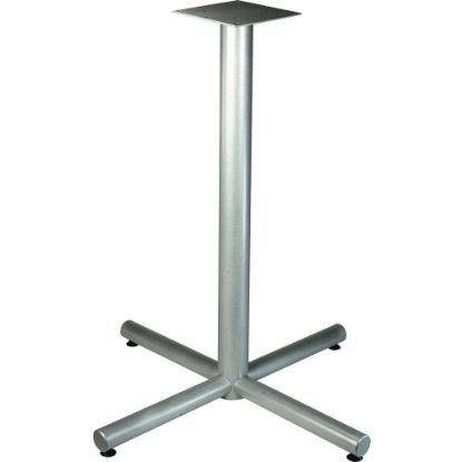 Picture of Lorell Hospitality 36in Bistro-Height Tabletop X-leg Base - Metallic Silver X-shaped Base - 40.75in Height x 32in Width - Assembly Required - 1 Each