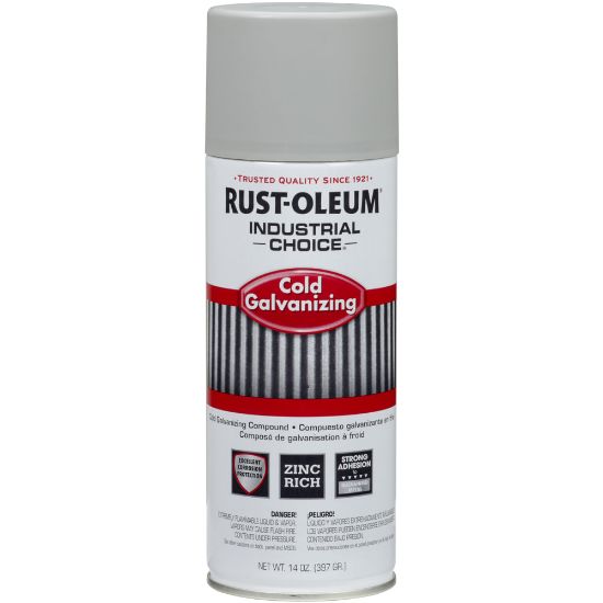 Picture of Rust-Oleum Industrial Choice 1600 System Cold Galvanizing Compound, 14 Oz, Flat Zinc, Pack Of 6 Cans