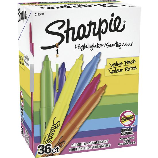 Picture of Sharpie Pocket Highlighters, Narrow Point, Multicolor, Pack Of 36 Highlighters