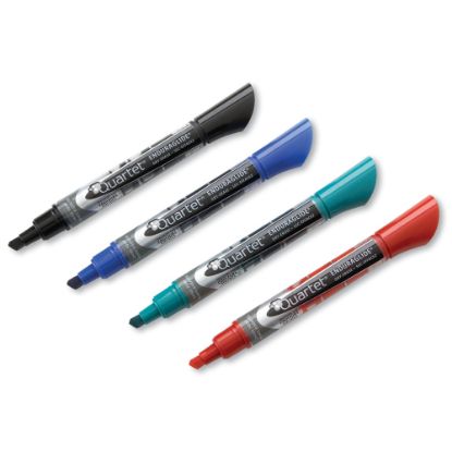 Picture of Quartet EnduraGlide Dry-Erase Markers, Chisel, Assorted Colors, Pack Of 4