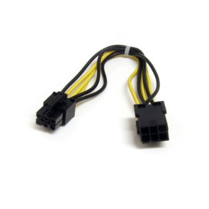 Picture of StarTech.com 8in 6 pin PCI Express Power Extension Cable - Extend the reach of a PCI Express video card power supply connection