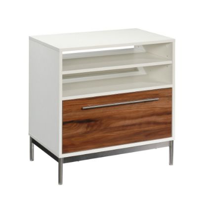 Picture of Sauder Vista Key 30inW x 18-1/2inD Lateral 1-Drawer File Cabinet, Pearl Oak/Blaze Acacia