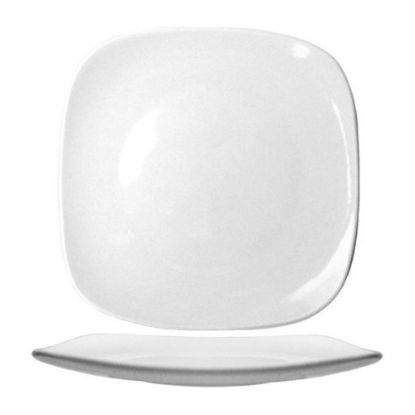 Picture of International Tableware Quad Square Fine Porcelain Plates, 9-3/4in, White, Set Of 24 Plates