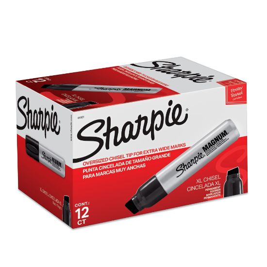 Picture of Sharpie Magnum Permanent Marker, Black, Pack Of 12