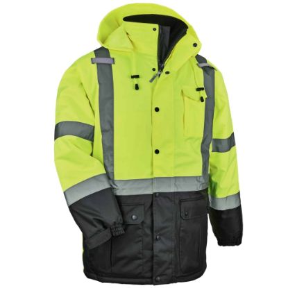 Picture of Ergodyne GloWear 8384 Type R Class 3 Polyester Thermal Parka, XX-Large, Lime