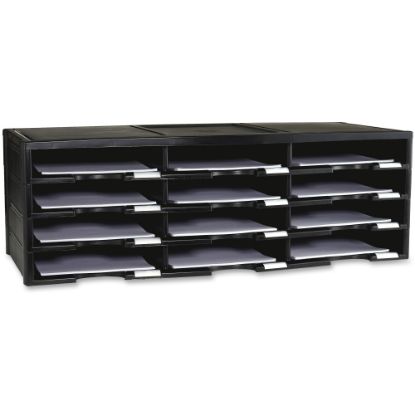 Picture of Storex 12-compartment Organizer - 6000 x Sheet - 12 Compartment(s) - 9.50in x 12in - 10.5in Height x 14.1in Width31.4in Length - 100% Recycled - Black - Polystyrene - 1 Each