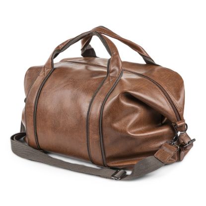 Picture of Bugatti Valentino Vegan Leather Duffel Bag, 11-3/4inH x 16inW x 8-1/2inD, Cognac