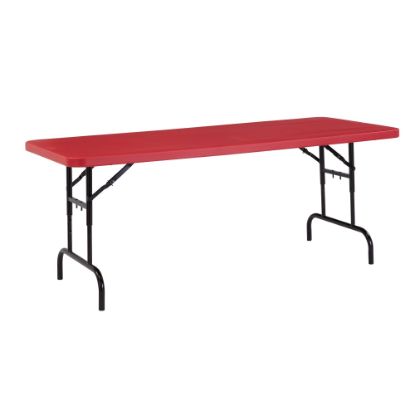 Picture of National Public Seating Primary Color Adjustable Folding Table, Rectangle, Red/Black