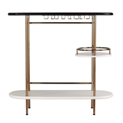 Picture of SEI Furniture Dagney Bar Table, 38-1/4inH x 40inW x 14inD, Black/White/Champagne