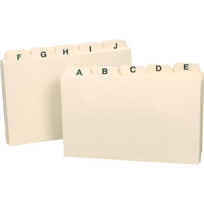 Picture of Smead Alphabetic Card Guides, 5in x 3in, 1/5-Cut Tab, Manila, Box Of 12