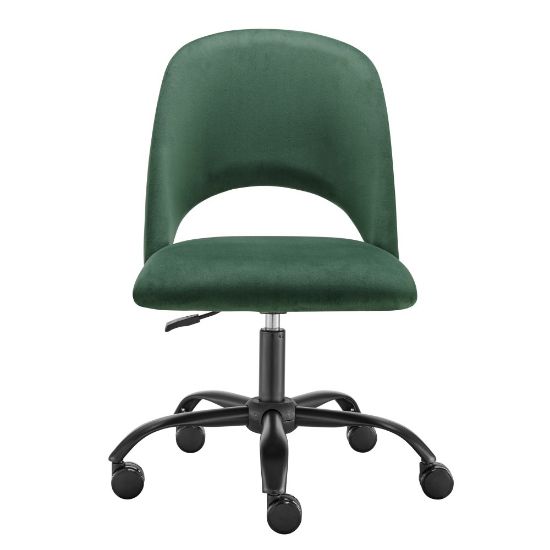 Picture of Eurostyle Alby Velvet Office Chair, Black/Green