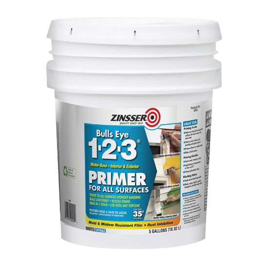 Picture of Zinsser Bulls Eye 1-2-3 Water-Based Primer, 640 Oz, White