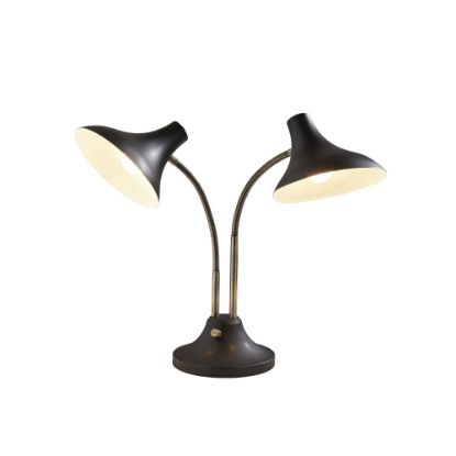 Picture of Adesso Ascot 2-Light Desk Lamp with USB Port, 22-1/2inH, Black