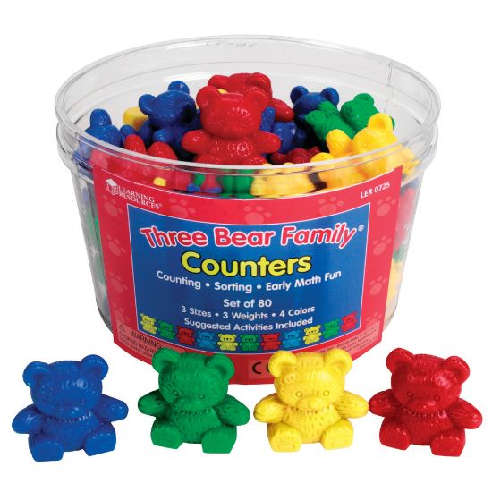 Picture of Learning Resources Three Bear Family Counters Basic Set, Age 3-12, Pack Of 80