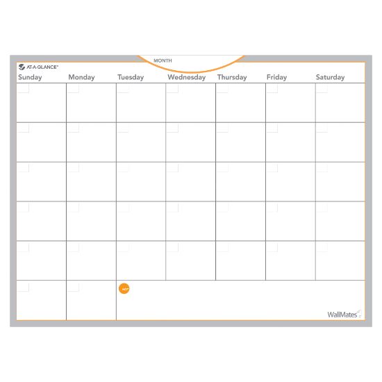 Picture of AT-A-GLANCE WallMates Dry-Erase Calendar Surface, 18in x 24in, Monthly Undated