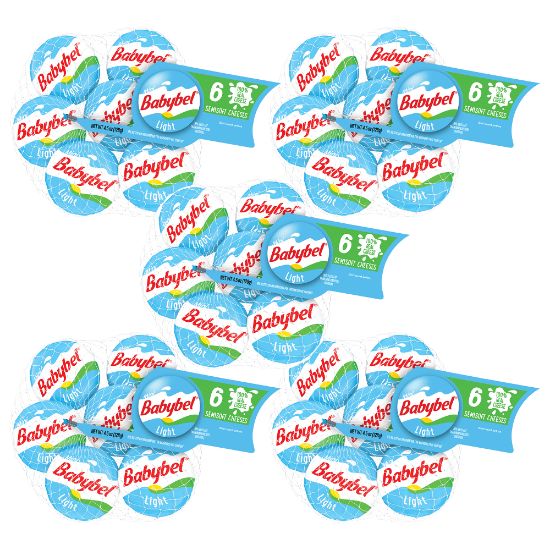 Picture of Babybel Mini Light Cheese Wheels, 1 Oz, 6 Wheels Per Pack, Case Of 5 Packs