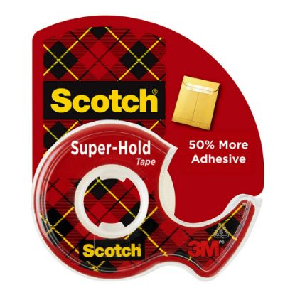 Picture of Scotch Super-Hold Tape, With Handheld Dispenser, 0.75in x 18 Yd, Clear