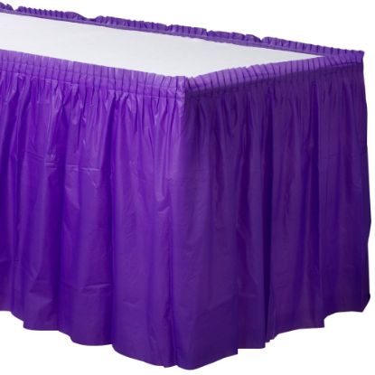 Picture of Amscan Plastic Table Skirts, New Purple, 21' x 29in, Pack Of 2 Skirts