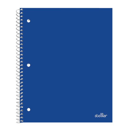 Picture of Office Depot Brand Stellar Poly Notebook, 8in x 10-1/2in, 1 Subject, Wide Ruled, 100 Sheets, Blue