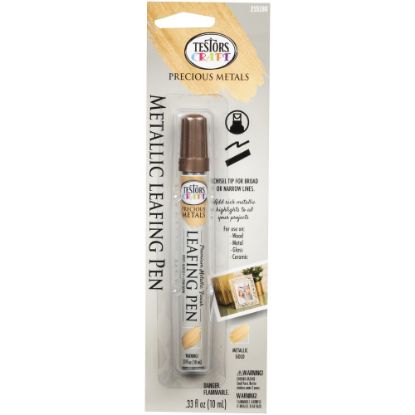 Picture of Testors Craft Metallic Leafing Pens, 10 mL, Gold, Pack Of 6 Pens