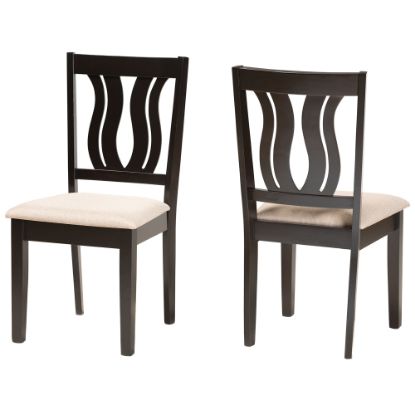 Picture of Baxton Studio Fenton Dining Chairs, Sand/Dark Brown, Set Of 2 Chairs