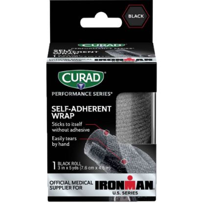 Picture of CURAD IRONMAN Performance Series Self-Adherent Wrap, 3in x 5 Yd., Black, Case Of 24 Boxes