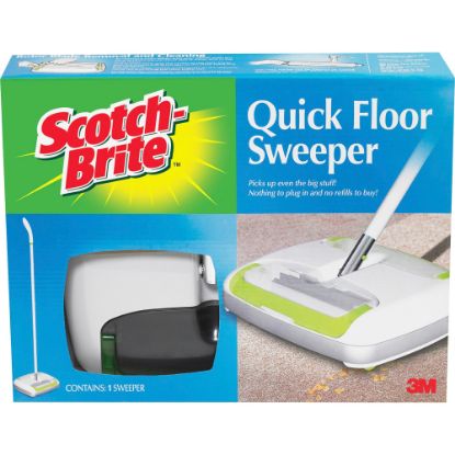 Picture of Quick Floor Sweeper, Rubber Bristles, 42in Aluminum Handle, White