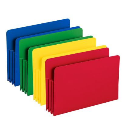 Picture of Smead Poly Expanding File Pockets, Legal Size, 3 1/2in Expansion, Assorted Colors (No Color Choice), Pack Of 4