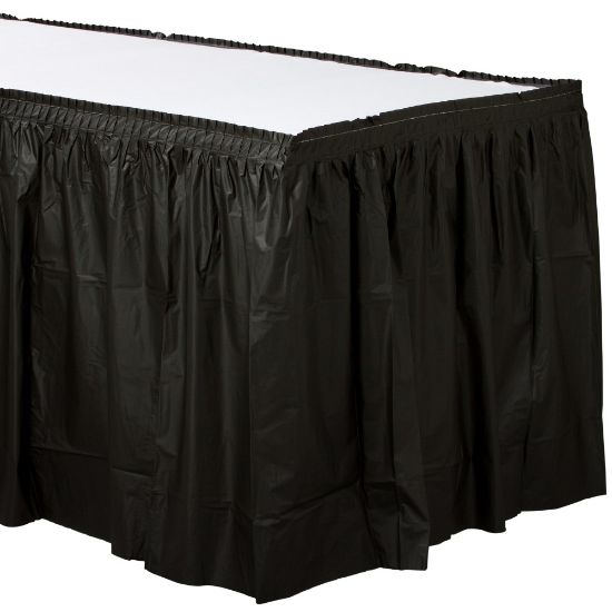 Picture of Amscan Plastic Table Skirts, Jet Black, 21' x 29in, Pack Of 2 Skirts