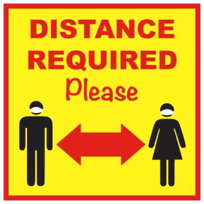 Picture of Alliance Social Distance Floor Graphics, 12in, Yellow, Distance Required, Set Of 25 Graphics