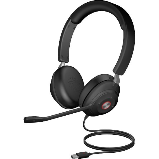 Picture of Cyber Acoustics Essential USB Computer Headset - Stereo - USB Type A - Wired - 20 Hz - 20 kHz - Over-the-head - Binaural - Ear-cup - 7 ft Cable - Noise Cancelling, Uni-directional Microphone - Noise Canceling