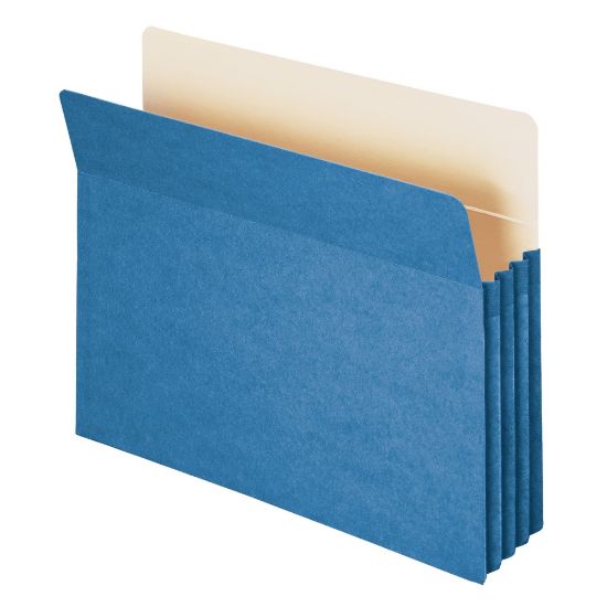 Picture of Smead Color File Pockets, 3 1/2in Expansion, 9 1/2in x 11 3/4in, Blue, Pack Of 25