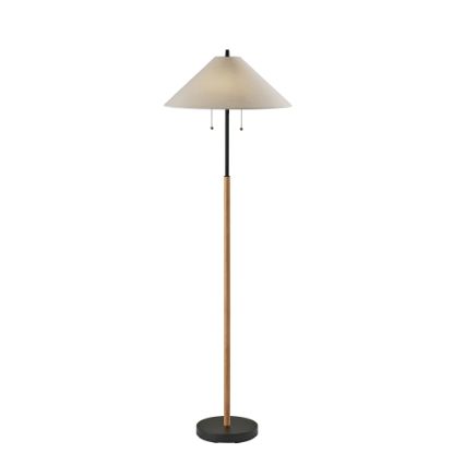 Picture of Adesso Palmer Floor Lamp, 62inH, White/Black/Natural