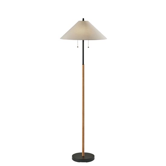 Picture of Adesso Palmer Floor Lamp, 62inH, White/Black/Natural