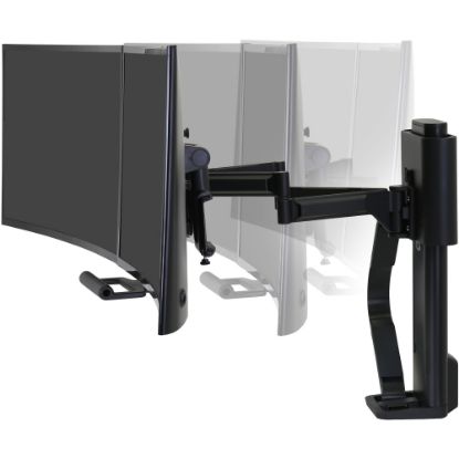 Picture of Ergotron TRACE Desk Mount for Monitor, LCD Display - Matte Black - 2 Display(s) Supported - 27in Screen Support - 21.61 lb Load Capacity - 75 x 75, 100 x 100