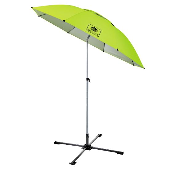 Picture of Ergodyne SHAX 6199 Lightweight Work Umbrella And Stand Kit, Lime