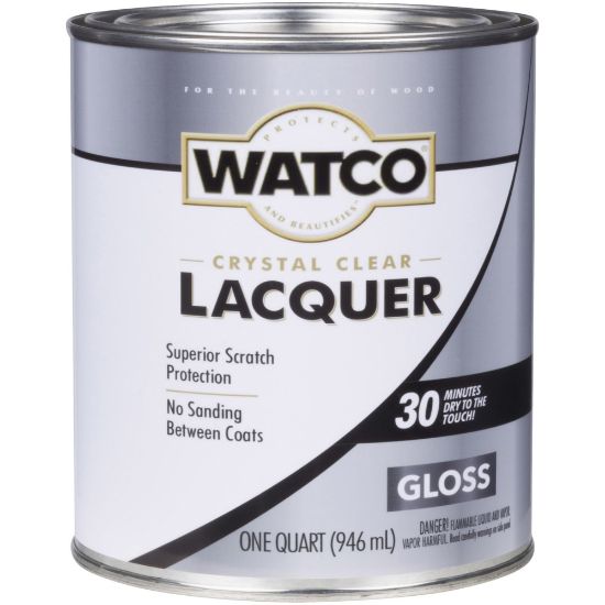 Picture of Watco Lacquer Clear Wood Finish, 32 Oz, Gloss, Pack Of 6 Cans