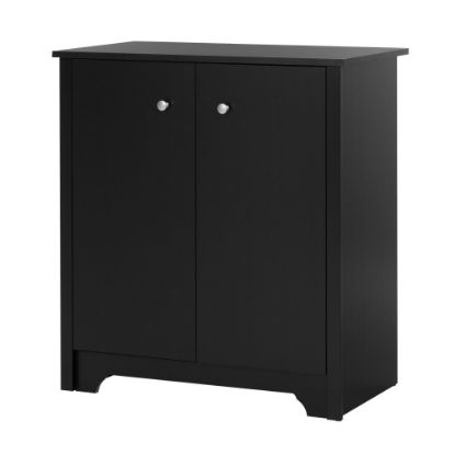 Picture of South Shore Vito Small 2-Door Storage Cabinet, Pure Black