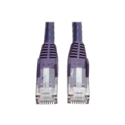 Picture of Tripp Lite Cat6 GbE Gigabit Ethernet Snagless Molded Patch Cable UTP Purple RJ45 M/M 50ft 50ft - 1 x RJ-45 Male Network - 1 x RJ-45 Male Network - Gold Plated Connector - Copper Plated Contact - Purple