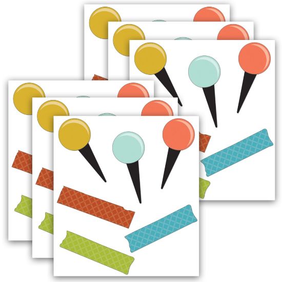 Picture of Carson Dellosa Education Mini Cut-Outs, Lets Explore Pins & Tape, 60 Pieces Per Pack, Set Of 6 Packs