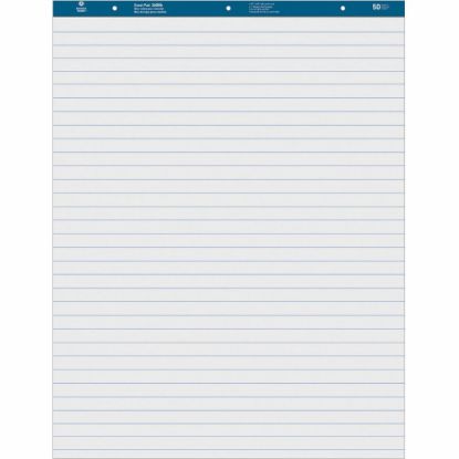 Picture of Business Source Standard Ruled Easel Pad - 50 Sheets - 15 lb Basis Weight - 27in x 34in - White Paper - Perforated - 4 / Carton