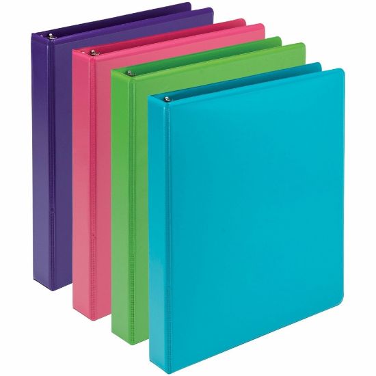 Picture of Samsill Earthchoice Durable View Binder, 1in Ring, 8 1/2in x 11in, Assorted Colors, Pack Of 4